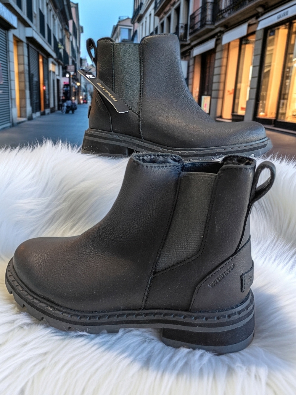 New $199 Sorel Lennox Waterproof Weatherproof Black Chelsea Winter Boots SZ 5